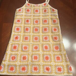 New By Together Must Be Fate Crochet Dress in Natural Multi Size  Large